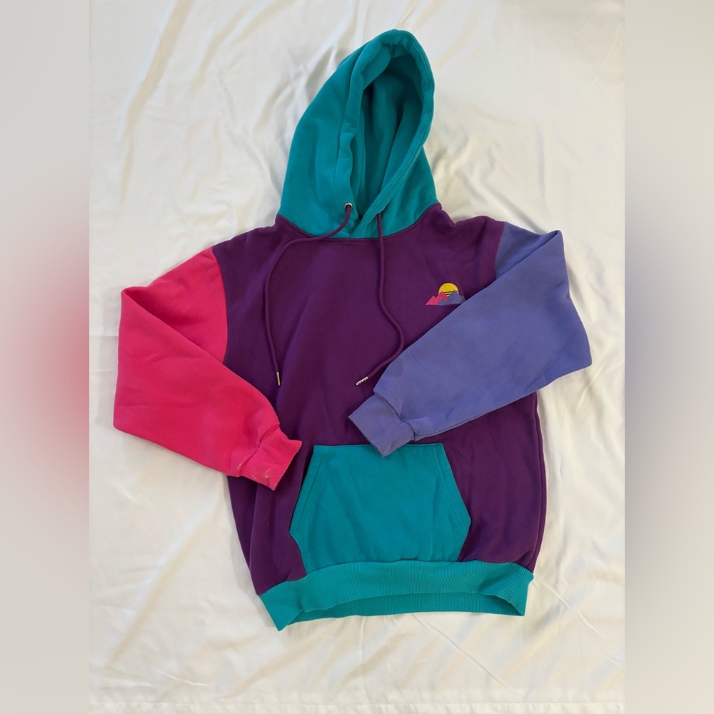 Purpled Hoodie - Pastel Mountain Colorblock Hoodie